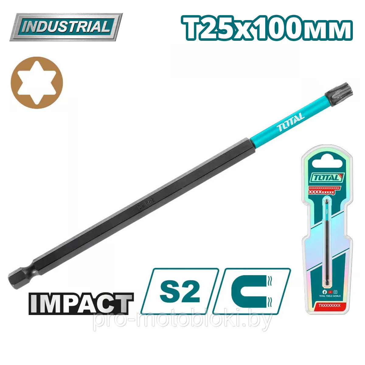 Бита ударная T25 100 мм TOTAL TACIM71T25100