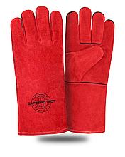 Краги спилковые Safeprotect ЯМАЛ красные (флисовая подкладка) р. 10,5