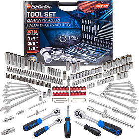 Набор инструментов Forsage F-38841 SM 216пр. 1/4''3/8''1/2''(6гр, 12гр)(4-32мм)