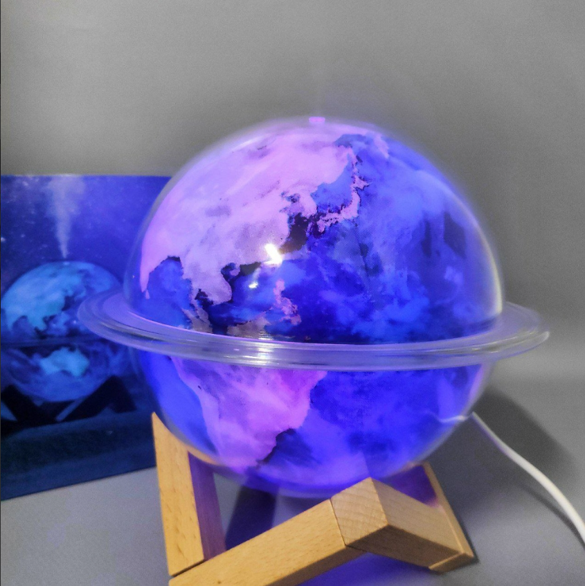 Увлажнитель (аромадиффузор) воздуха USB Galaxy Humidifier 330 ml на деревянной подставке