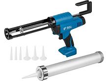 Аккум. пистолет для герметика BULL CG 1860 SOLO, 300/600 мл, 2500 Н, 8,3 мм/с, рег. скор. (защита от
