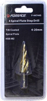 Сверло ступенчатое спиральное TIN HSS M2(4-20мм) FORSAGE F-44744S, фото 2