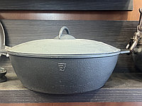 Сковорода чугунная 260/90-2-КАлД с алюминиевой крышкой