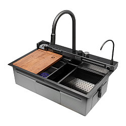 Мойка кухонная Arfeka Sensor Eco AR 750x450 Black Decor