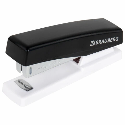 Степлер №24/6, 26/6 BRAUBERG STYLE до 25 листов черный