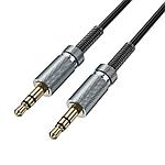 Кабель AUX HOCO UPA31 (аудио) 3.5 Jack 1м витой черный