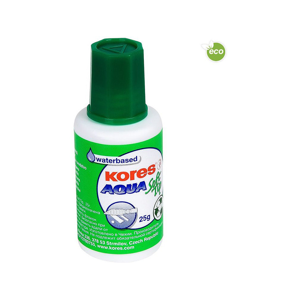 Корректирующая жидкость Kores "Aqua Soft Tip", 25 мл