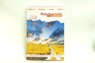 Фотобумага Polychromatic 10х15  200г/м 500л. матовая эконом