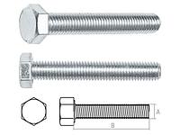 Болт М10х100 мм шестигр., цинк, кл.пр. 5.8, DIN 933 (20 шт в карт. уп.) STARFIX