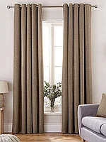 Готовый комплект штор из рогожки 28. Серо-коричневый