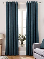 Готовый комплект штор из рогожки 14DТ. Джинсовый