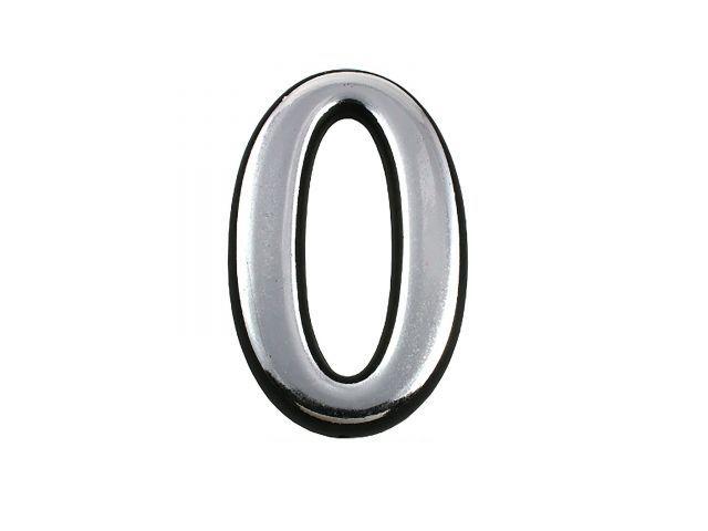 Цифра дверная АЛЛЮР БОЛЬШАЯ пластик "0" хром