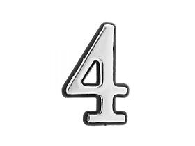 Цифра дверная АЛЛЮР БОЛЬШАЯ пластик "4" хром