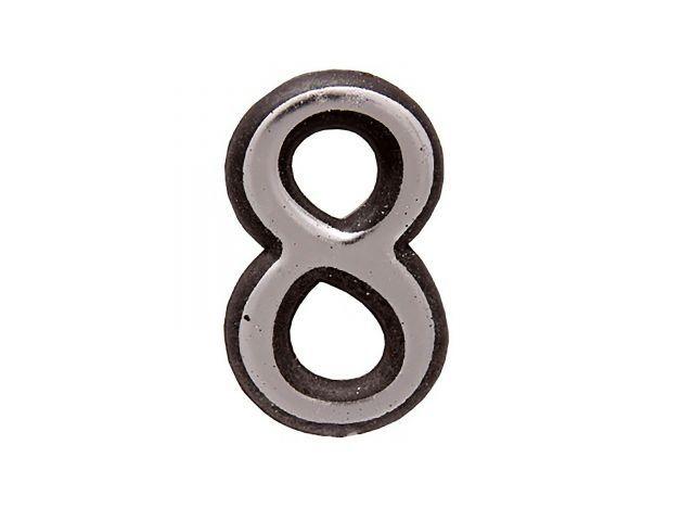 Цифра дверная АЛЛЮР БОЛЬШАЯ пластик "8" хром