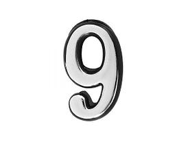 Цифра дверная АЛЛЮР БОЛЬШАЯ пластик "9" хром