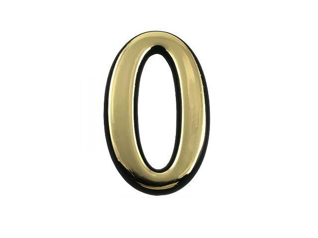 Цифра дверная АЛЛЮР пластик "0" золото