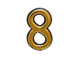 Цифра дверная АЛЛЮР пластик "8" золото