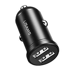 Автомобильное зарядное устройство Usams C20 Mini dual USB 2.4A Black (СС114TC01)
