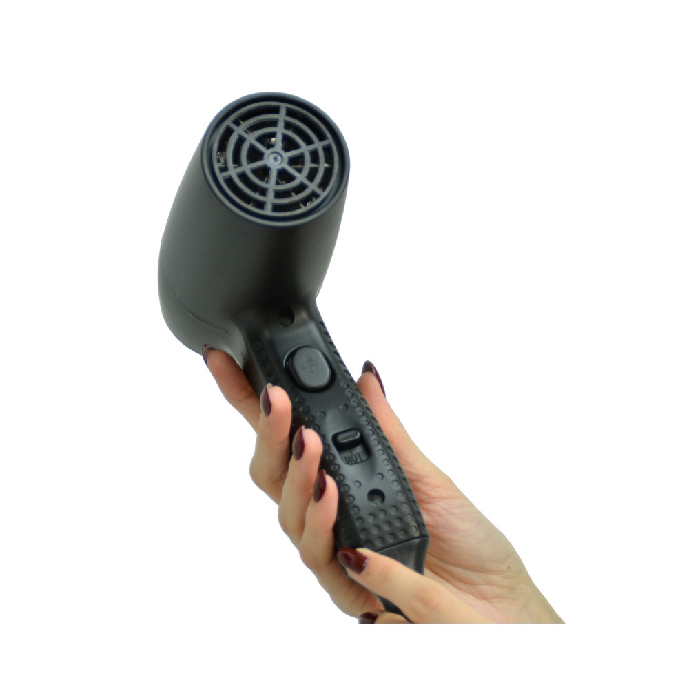 Фен для волос Puff-1201BlB настенный, чёрный, с доп. розеткой - фото 4 - id-p234853690