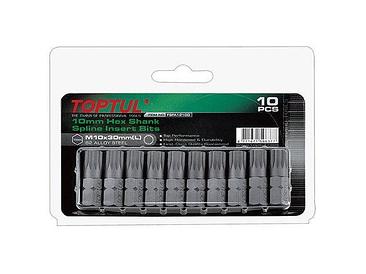 TOPTUL Тайвань Насадка SPLINE M10 30mm 10шт блистер TOPTUL (FSFA1210G)