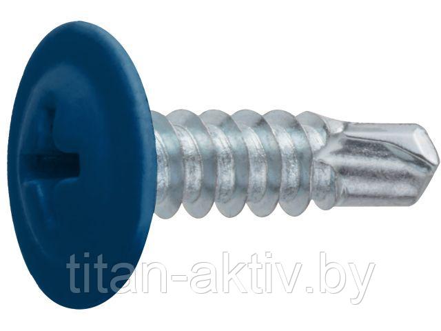 Саморез 4.2х19 мм с прессшайбой, цинк, со сверлом, RAL 5005 (1000 шт в карт. уп.) STARFIX ( цвет сиг
