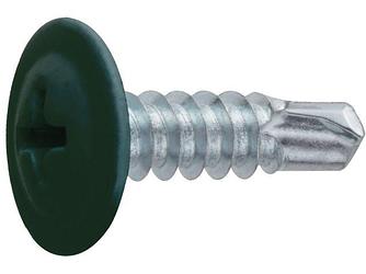 Саморез 4.2х19 мм с прессшайбой, цинк, со сверлом, RAL 6005 (1000 шт в карт. уп.) STARFIX ( цвет зел