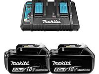 Комплект аккумулятор 18.0 В BL1850B 2 шт. + зарядное устройство DC18RD (MAKITA)