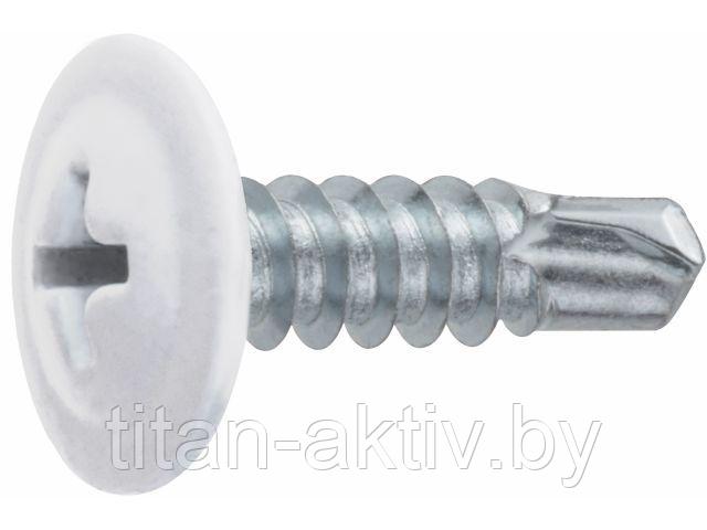 Саморез 4.2х19 мм с прессшайбой, цинк, со сверлом, RAL 9003 (1000 шт в карт. уп.) STARFIX ( цвет сиг