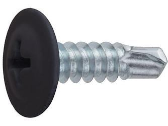 Саморез 4.2х19 мм с прессшайбой, цинк, со сверлом, RAL 9005 (1000 шт в карт. уп.) STARFIX ( цвет чер