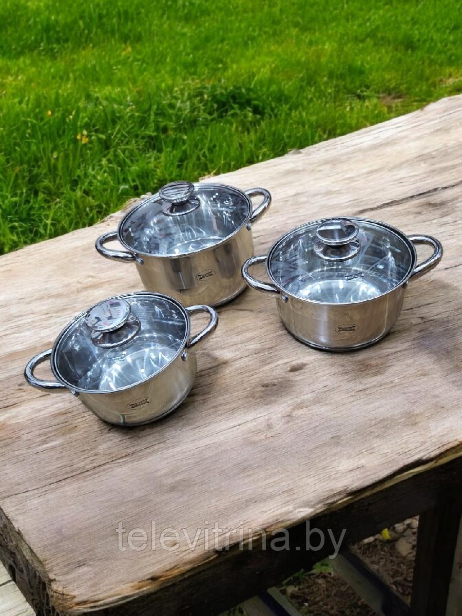 Набор кастрюль из нержавеющей стали 6пр. Lider Stal LD-2002