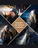 Шапка с bluetooth наушниками и LED фонариком (черная, серая), фото 9