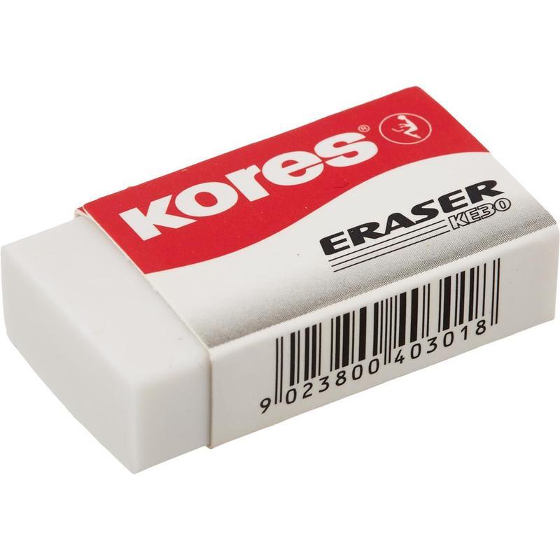 Ластик Kores "KE 30", 1 шт, белый
