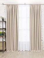 Шторы блэкаут рогожка на ленте 01. Жемчужный