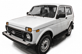 Порог-площадка Rival на Lada Niva 4x4 1993-/ Lada Niva Legend, 2021- + комплект крепежа,