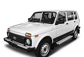Порог-площадка Rival на Lada Niva 2123 4x4 1993-/ Lada 4x4 Urban 5D 2016- + комплект крепежа,