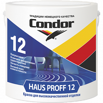 Краска ВД "Haus Proff 12" (Хаус Проф 12), ведро 2,3 л (2,9 кг)