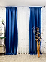 Комплект штор блэкаут рогожка на шторной ленте D6