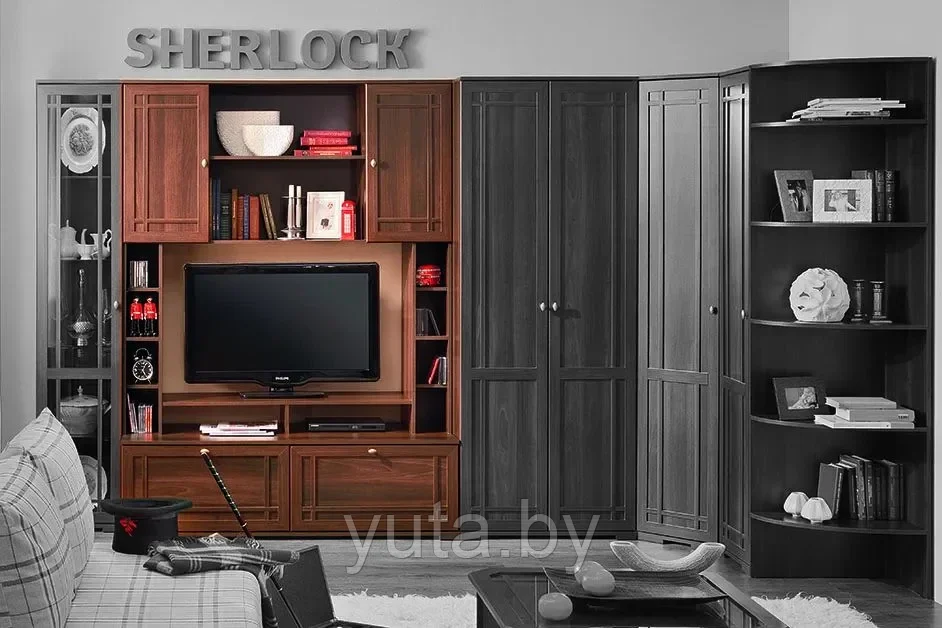 Глазовская мебельная фабрика - Мебель в магазинах "Аксамит" Sherlock 1 Шкаф МЦН орех шоколадный