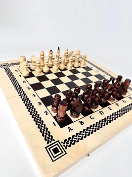 Игра 3 в 1 (шахматы, шашки, нарды), 40*40 см  , РФ , арт. В-7