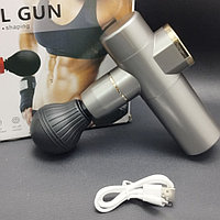 Компактный портативный массажер мышечный (ударный пистолет) Fascial Gun Mini.I Premium в футляре, 4 насадки