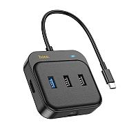 Переходник конвертер HOCO HB37 6 в 1 Type-C -> HDMI + RJ45 + USB3.0 + 2USB2.0 + Type-C PD 100W