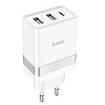 Сетевое зарядное устройство HOCO N21 Pro 2USB + Type-C PD30W QC3.0 (Быстрая зарядка) Белое