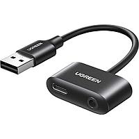 Аудио-переходник USB на 3.5 miniJack + Type-c внешняя звуковая карта UGREEN CM397-80897