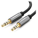 Кабель AUX UGREEN AV119-10735  jack (M) - jack(M) 3.5mm (2.0 м) силиконовый, Черный