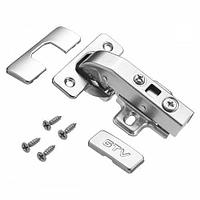 Петля GTV +90 градусов угловая с доводчиком для фальшпанелей с ответной планкой H-0 без еврошурупа CLIPON