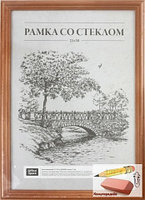 Рамка деревянная 21х30 см. OfficeSpace. Эконом, А4, мокко, 17 мм., арт.231568