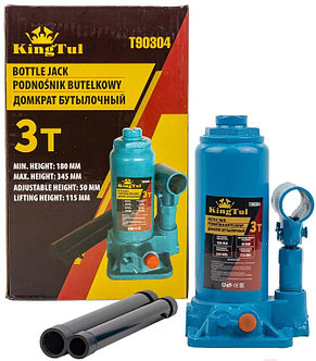 Домкрат бутылочный с клапаном 3т KINGTUL KT-T90304, фото 2