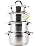 Набор кастрюль  Kamille KM-5637S - (1л, 1,8л, 2,5л, 3,8л), фото 3