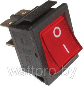 IRS-201-1C3 (красный), Переключатель с подсветкой ON-OFF (15A 250VAC) DPST 4P