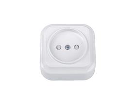 Розетка 1-ая (открытая, б/з, з/ш) белая, Вариант, Bylectrica